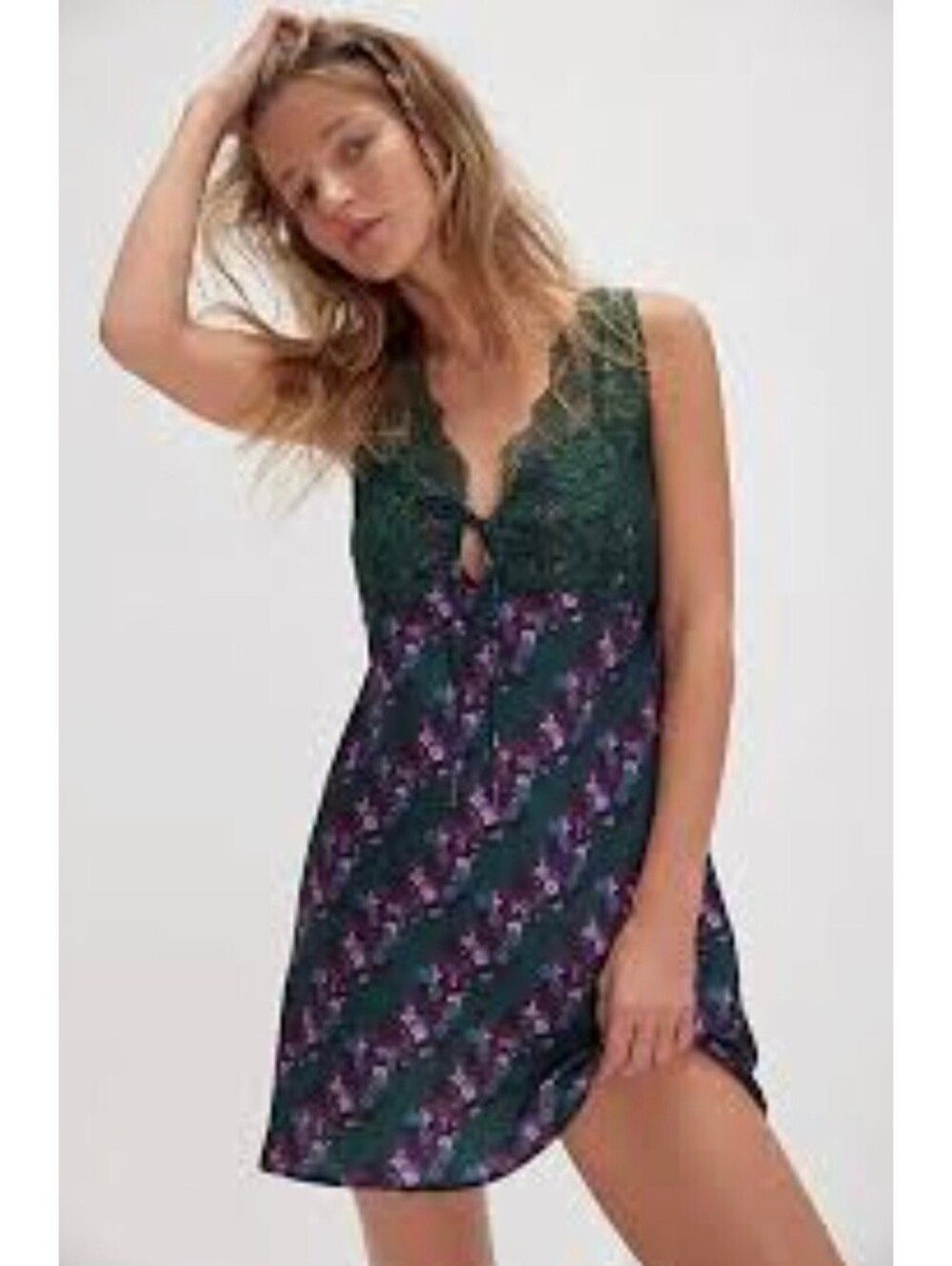 NWT Free People Countryside Printed Mini Slip Dress - Size XS
